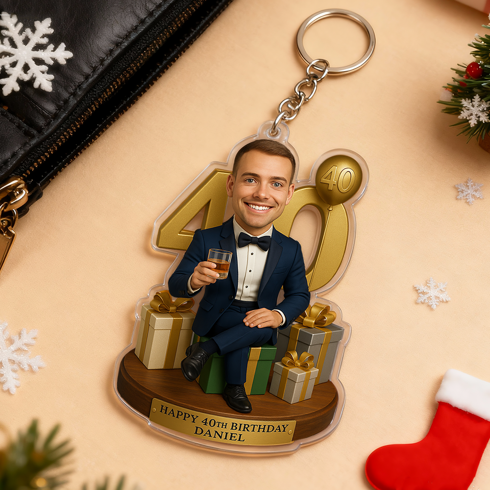 Birthday Gifts Custom Photo Women Caricature Portrait Gift Acrylic Keychain 3D Look 2D Print