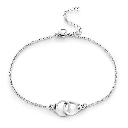 Custom Engraved Anklets Creative Retro Handcuffs Anklet Chain