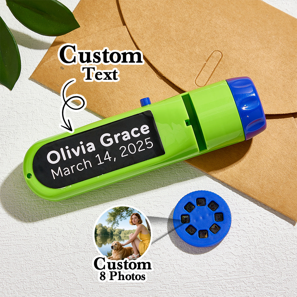 Custom Photo Flashlight Personalized Text and Photo Viewer with Your Own Photos Family Anniversary Gift