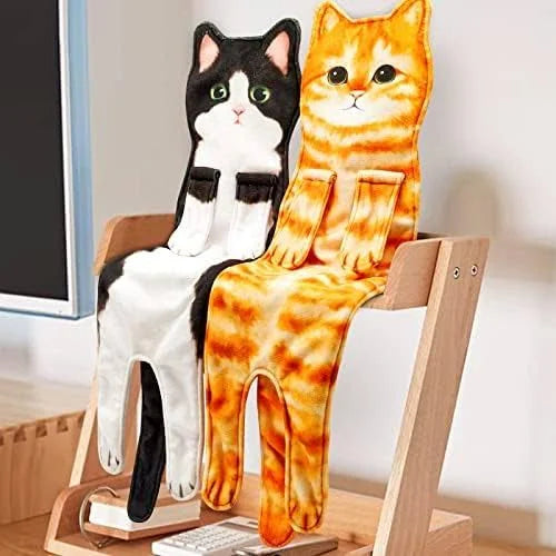Cute Cat Decor Hanging Face Towels Soft Funny Face Towels Gift for Women Cat Lovers