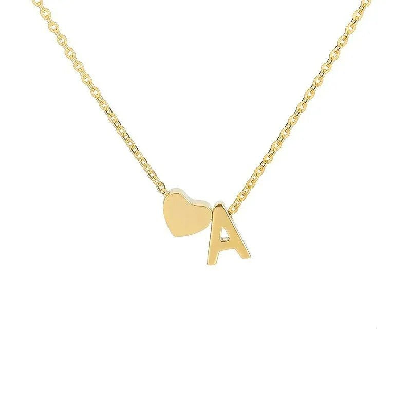 Tiny Initial Necklaces Heart Letter A-Z Necklace Initial Tag Pendant Birthday Gifts Anniversary Gifts Jewelry for Women