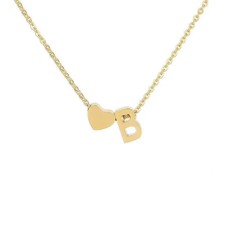 Tiny Initial Necklaces Heart Letter A-Z Necklace Initial Tag Pendant Birthday Gifts Anniversary Gifts Jewelry for Women