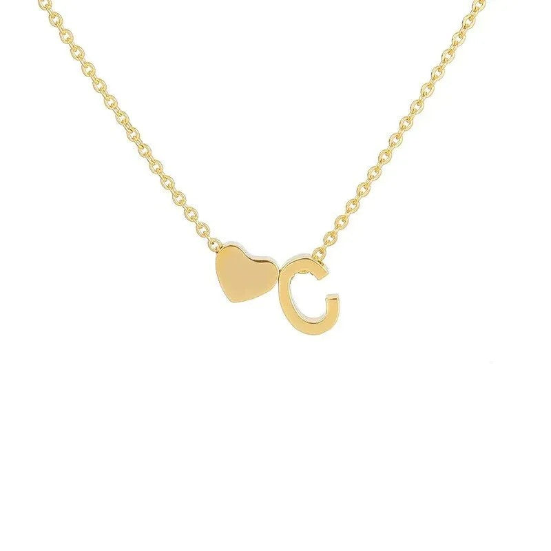 Tiny Initial Necklaces Heart Letter A-Z Necklace Initial Tag Pendant Birthday Gifts Anniversary Gifts Jewelry for Women