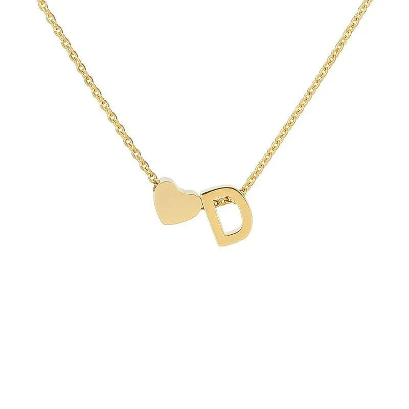 Tiny Initial Necklaces Heart Letter A-Z Necklace Initial Tag Pendant Birthday Gifts Anniversary Gifts Jewelry for Women