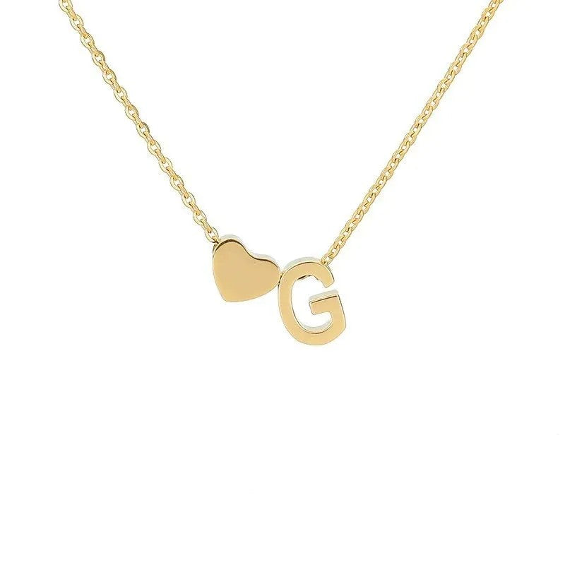 Tiny Initial Necklaces Heart Letter A-Z Necklace Initial Tag Pendant Birthday Gifts Anniversary Gifts Jewelry for Women