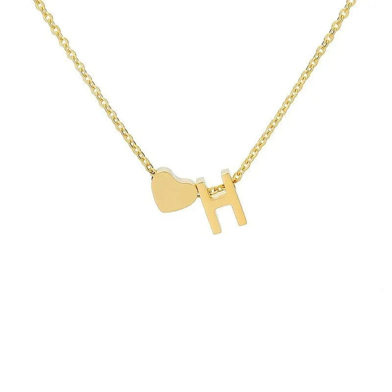 Tiny Initial Necklaces Heart Letter A-Z Necklace Initial Tag Pendant Birthday Gifts Anniversary Gifts Jewelry for Women