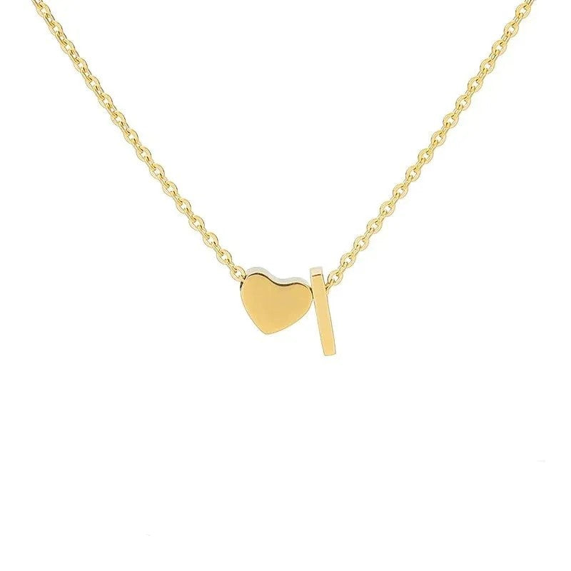 Tiny Initial Necklaces Heart Letter A-Z Necklace Initial Tag Pendant Birthday Gifts Anniversary Gifts Jewelry for Women