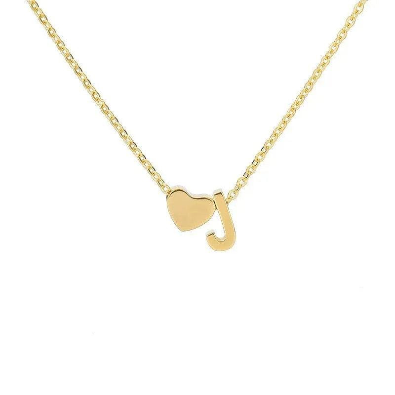 Tiny Initial Necklaces Heart Letter A-Z Necklace Initial Tag Pendant Birthday Gifts Anniversary Gifts Jewelry for Women