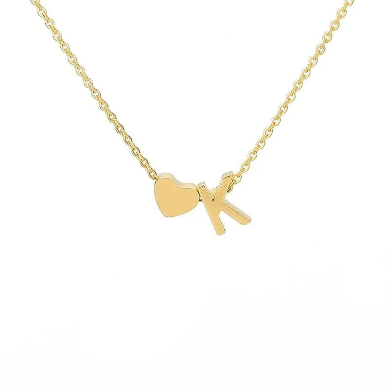 Tiny Initial Necklaces Heart Letter A-Z Necklace Initial Tag Pendant Birthday Gifts Anniversary Gifts Jewelry for Women