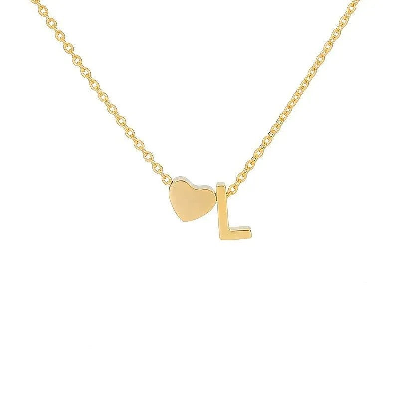 Tiny Initial Necklaces Heart Letter A-Z Necklace Initial Tag Pendant Birthday Gifts Anniversary Gifts Jewelry for Women