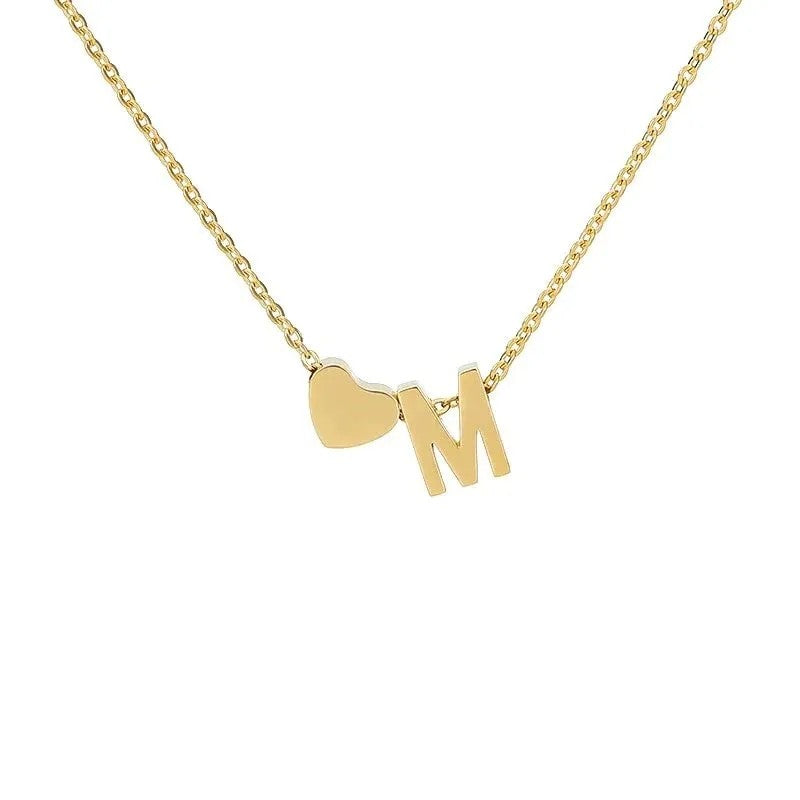 Tiny Initial Necklaces Heart Letter A-Z Necklace Initial Tag Pendant Birthday Gifts Anniversary Gifts Jewelry for Women