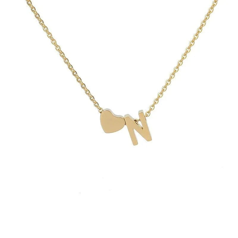 Tiny Initial Necklaces Heart Letter A-Z Necklace Initial Tag Pendant Birthday Gifts Anniversary Gifts Jewelry for Women