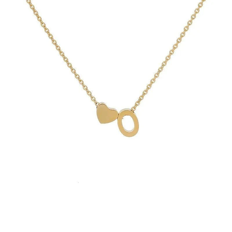 Tiny Initial Necklaces Heart Letter A-Z Necklace Initial Tag Pendant Birthday Gifts Anniversary Gifts Jewelry for Women
