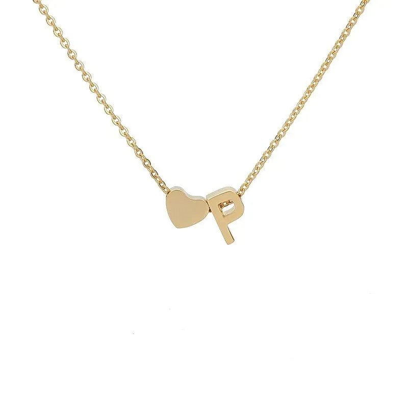Tiny Initial Necklaces Heart Letter A-Z Necklace Initial Tag Pendant Birthday Gifts Anniversary Gifts Jewelry for Women