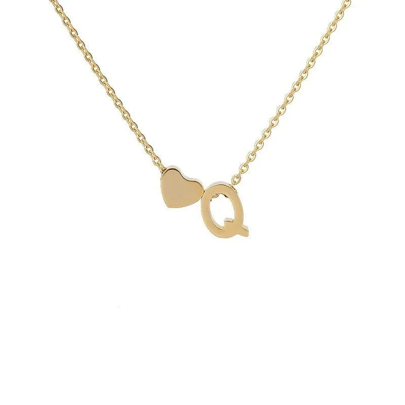 Tiny Initial Necklaces Heart Letter A-Z Necklace Initial Tag Pendant Birthday Gifts Anniversary Gifts Jewelry for Women