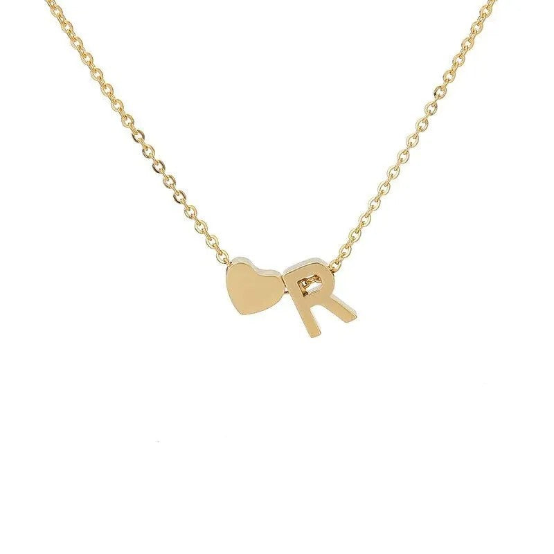 Tiny Initial Necklaces Heart Letter A-Z Necklace Initial Tag Pendant Birthday Gifts Anniversary Gifts Jewelry for Women