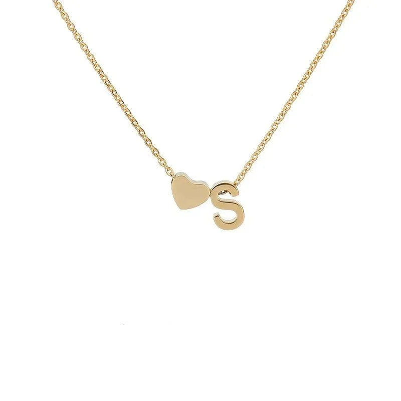 Tiny Initial Necklaces Heart Letter A-Z Necklace Initial Tag Pendant Birthday Gifts Anniversary Gifts Jewelry for Women