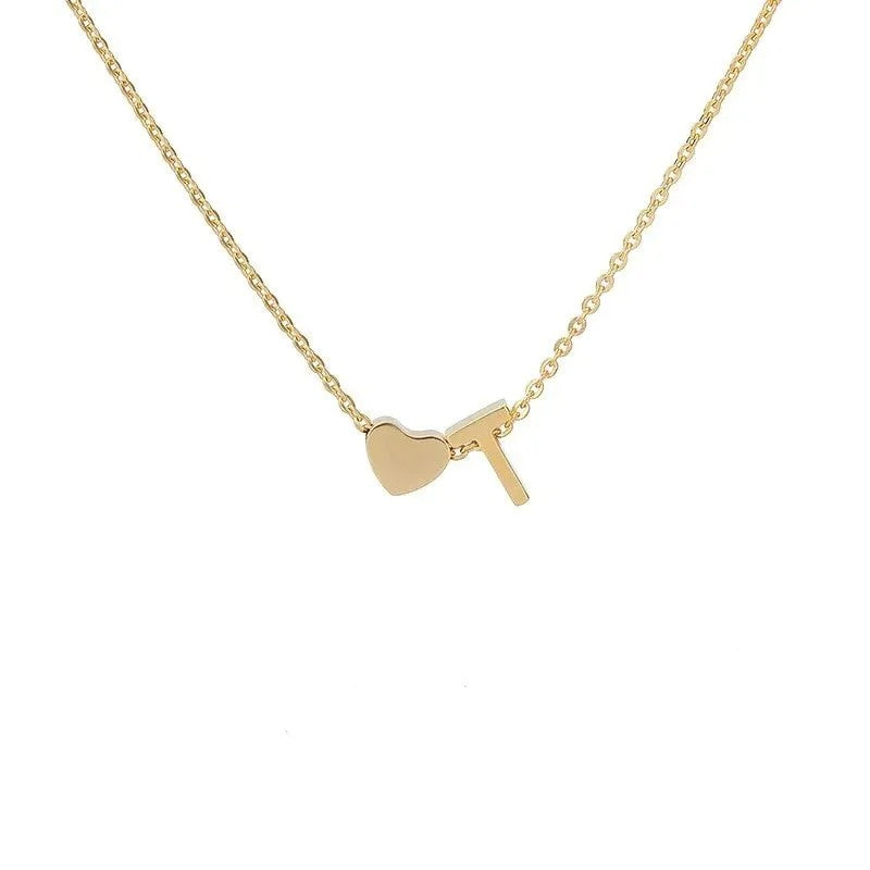 Tiny Initial Necklaces Heart Letter A-Z Necklace Initial Tag Pendant Birthday Gifts Anniversary Gifts Jewelry for Women
