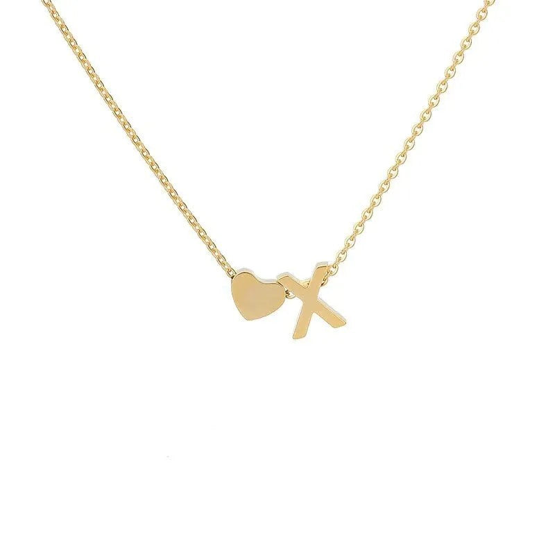 Tiny Initial Necklaces Heart Letter A-Z Necklace Initial Tag Pendant Birthday Gifts Anniversary Gifts Jewelry for Women