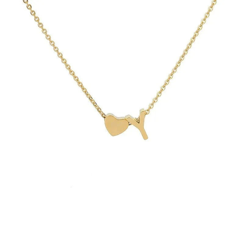 Tiny Initial Necklaces Heart Letter A-Z Necklace Initial Tag Pendant Birthday Gifts Anniversary Gifts Jewelry for Women