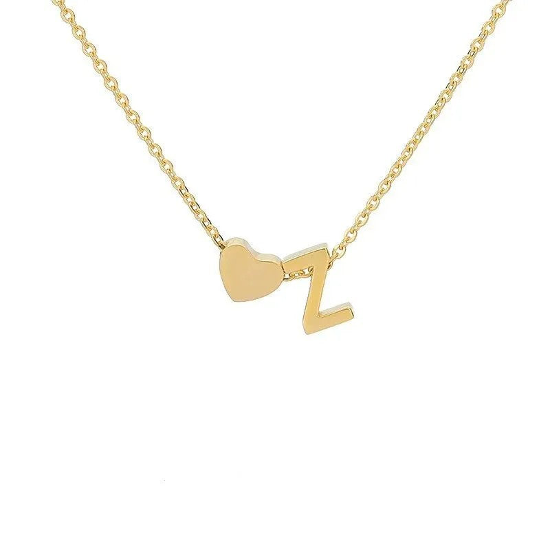 Tiny Initial Necklaces Heart Letter A-Z Necklace Initial Tag Pendant Birthday Gifts Anniversary Gifts Jewelry for Women