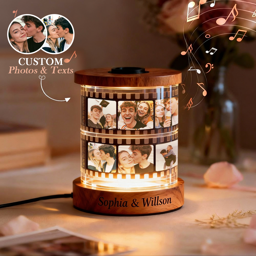 Personalized Photo & Text Film Reel Night Light – Custom Valentine’s Day Gift