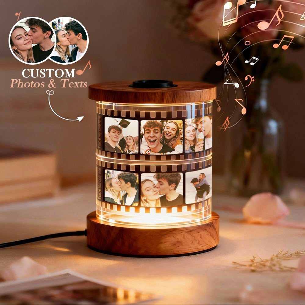 Personalized Photo & Text Film Reel Night Light – Custom Valentine’s Day Gift