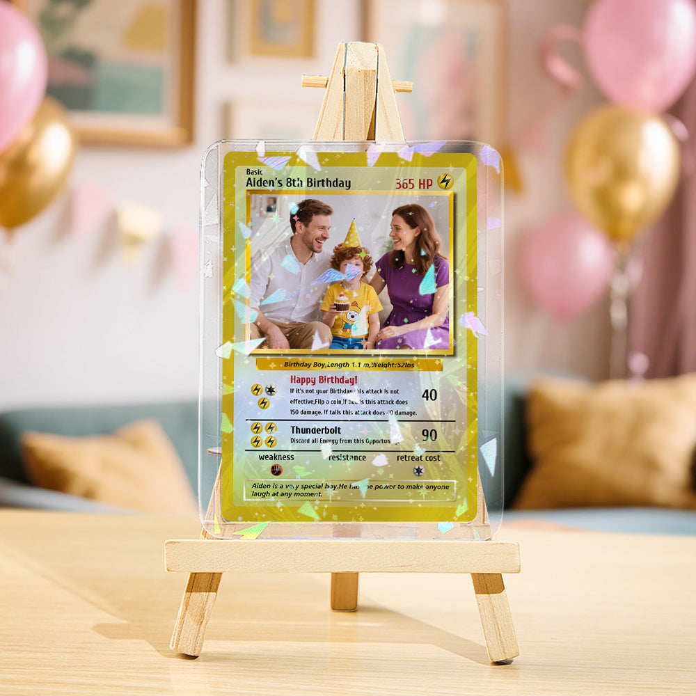 Custom Photo & Text Game Card – Poke Card Gift for Family With stand