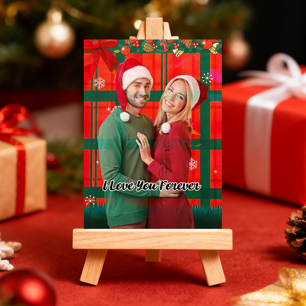 Personalized Lenticular Card Christmas Photo Anime Style Christmas Gift Holiday Greeting Card
