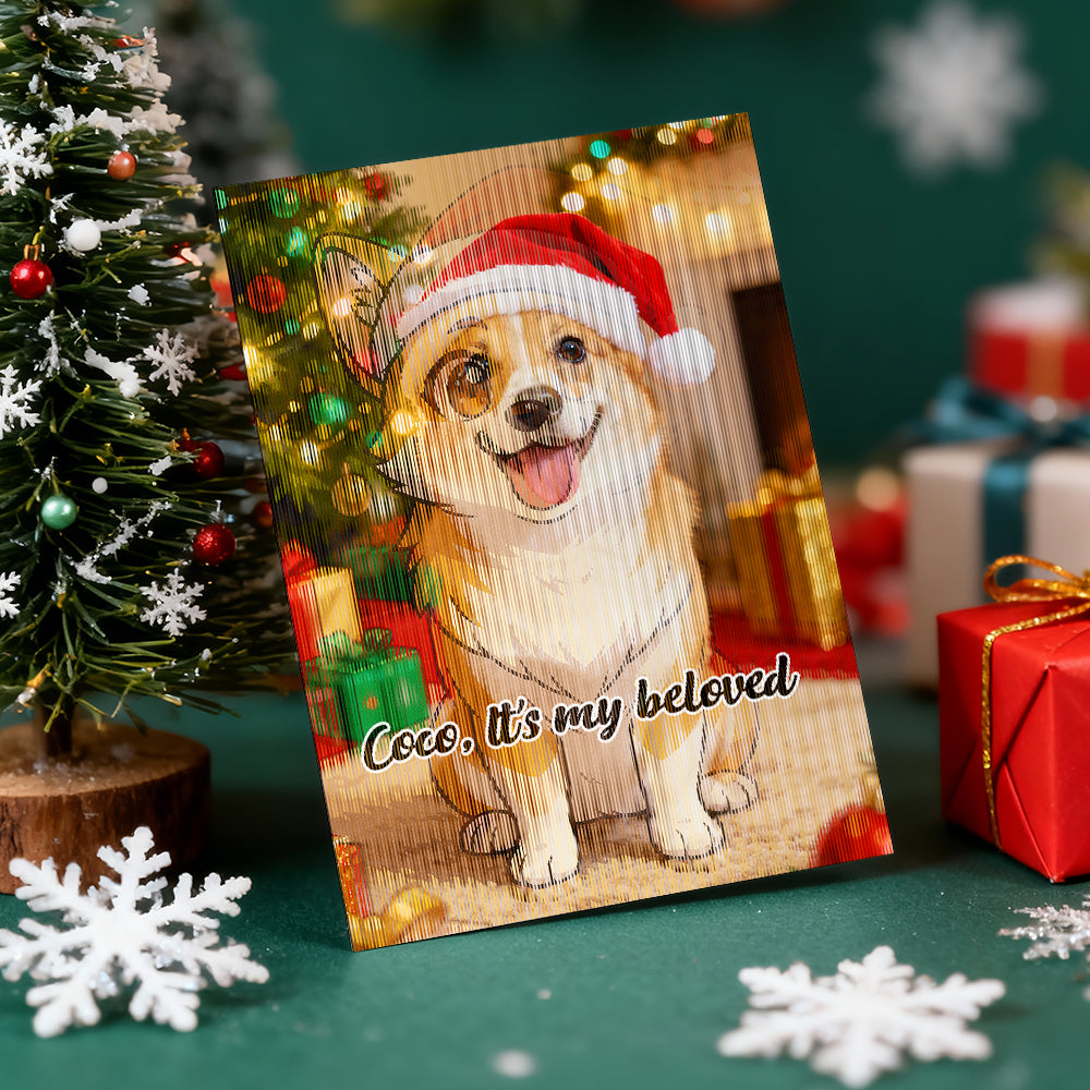 Personalized Lenticular Card Christmas Photo Anime Style Christmas Gift Holiday Greeting Card