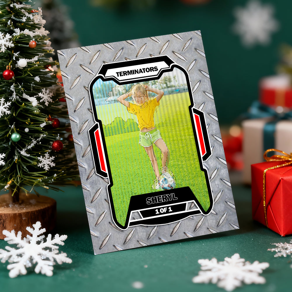 Personalized Lenticular Card Christmas Photo Anime Style Christmas Gift Holiday Greeting Card