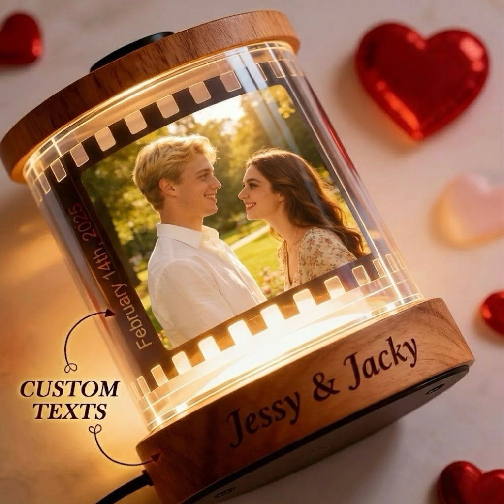 Personalized Photo & Text Film Reel Night Light – Custom Valentine’s Day Gift