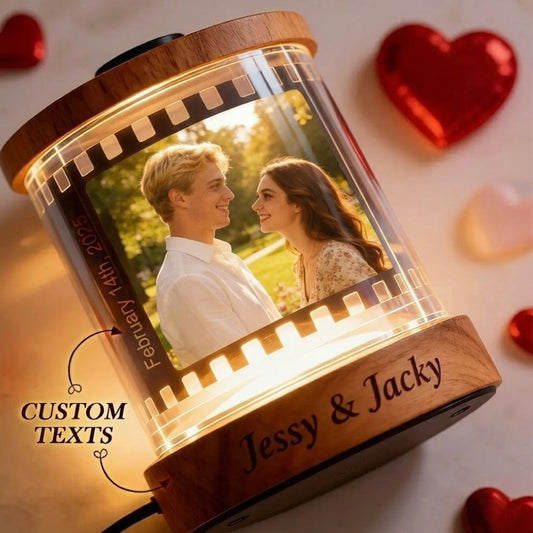 Personalized Photo & Text Film Reel Night Light – Custom Valentine’s Day Gift