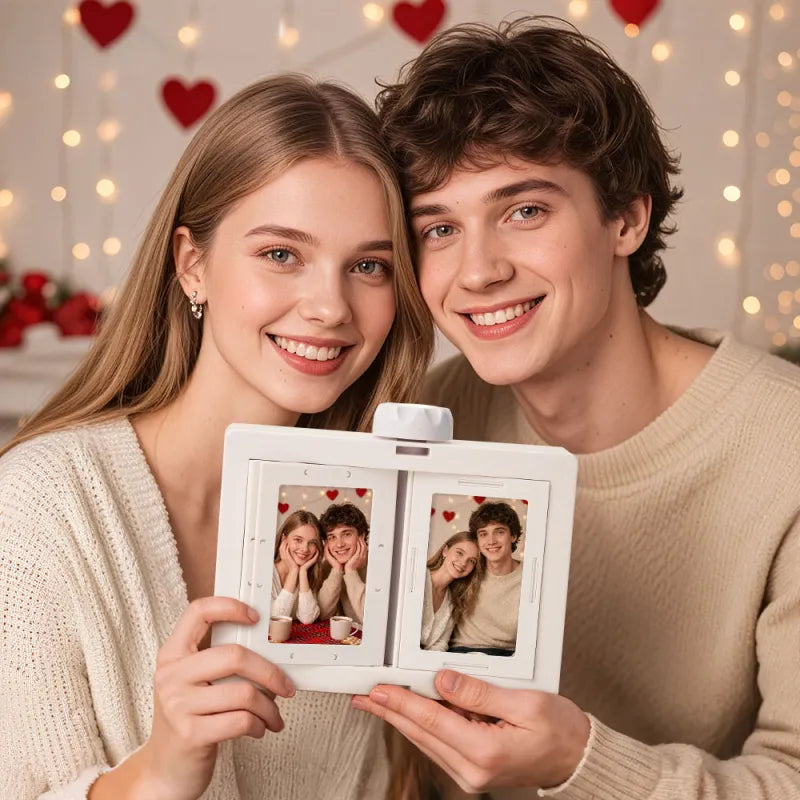 Personalized Rotating Photo Frame Carousel Custom Photo Desktop Photo Reel Flip & Spin Photo Box Valentines Gift Anniversary GIft