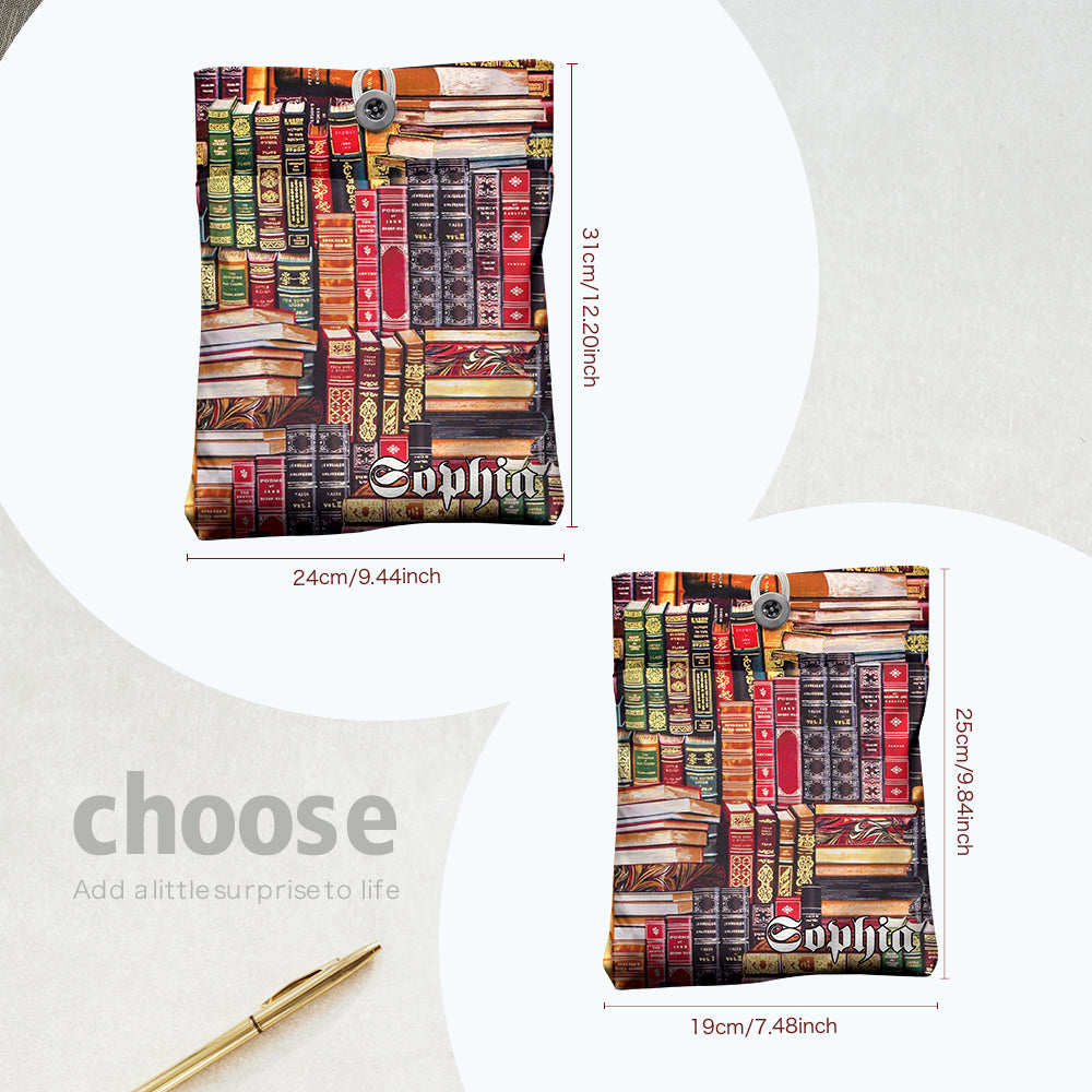 Personalized Book Cover with Pocket Book Cover Protector Gift for Book Lover