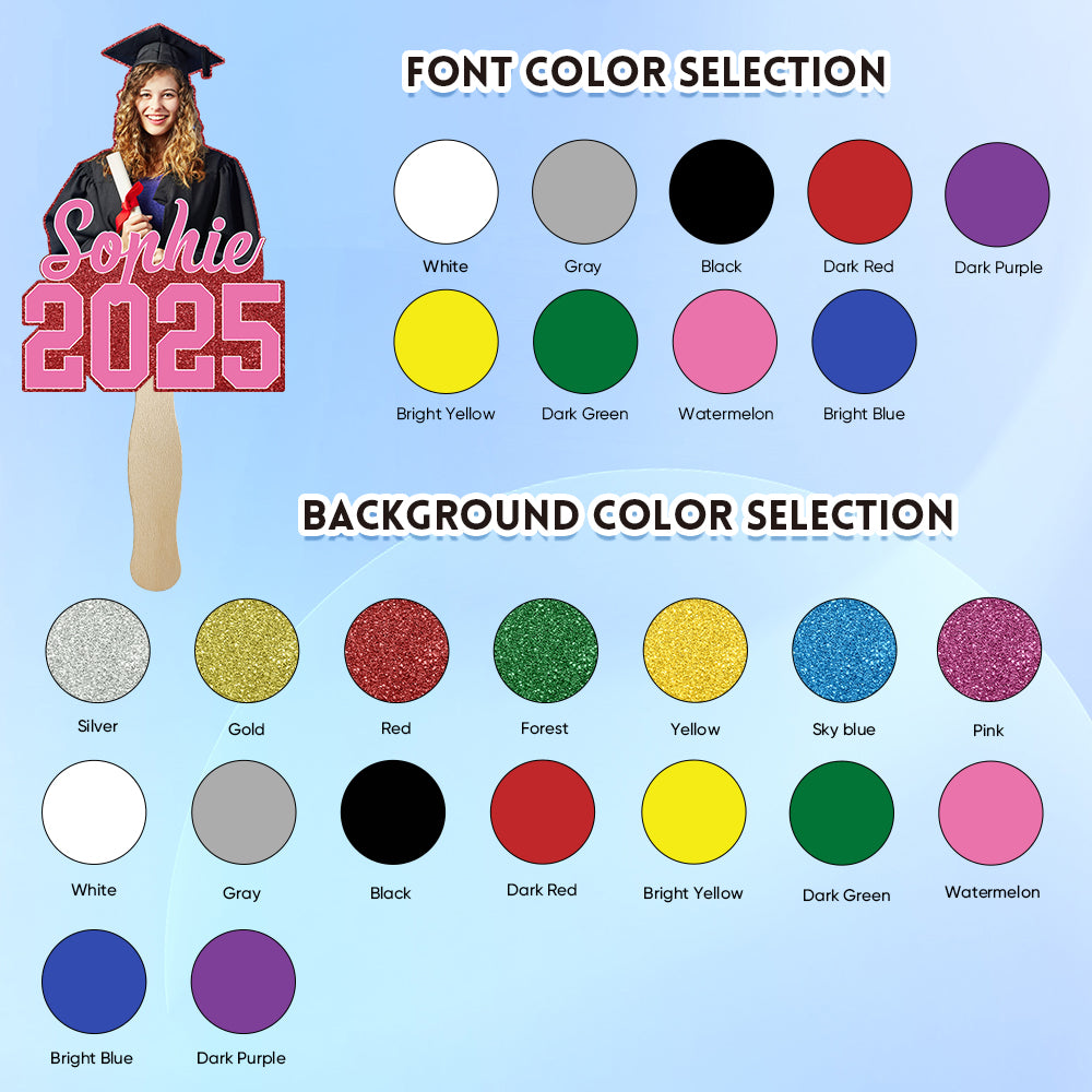 Personalized Graduation Handheld Photo Fan Graduation Party Gift for Class of 2026 Graduates