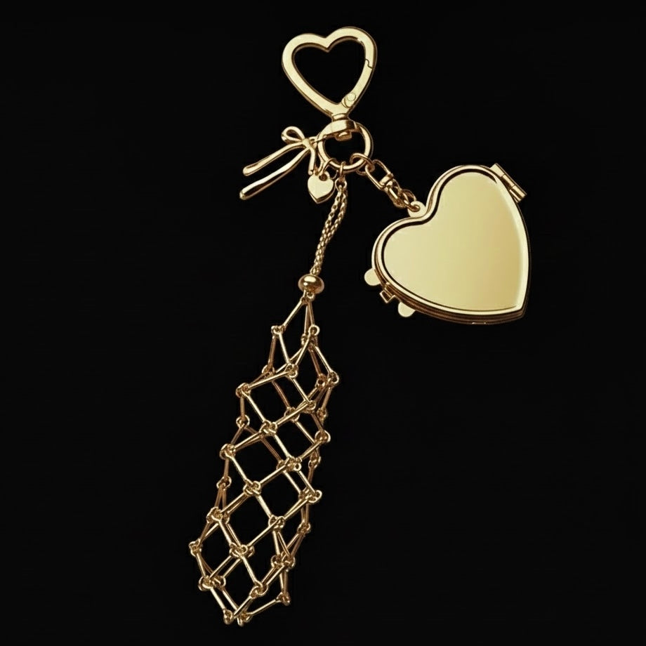 Lipstick Keychain with Mirror Metal Makeup Bag Charm Valentine's Day Gifts