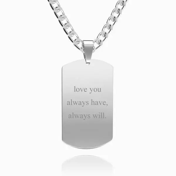 Personalised Photo Necklace Men's Jewelry With Engraving Text Stainless Steel Necklace Father's Day GIft For Dad