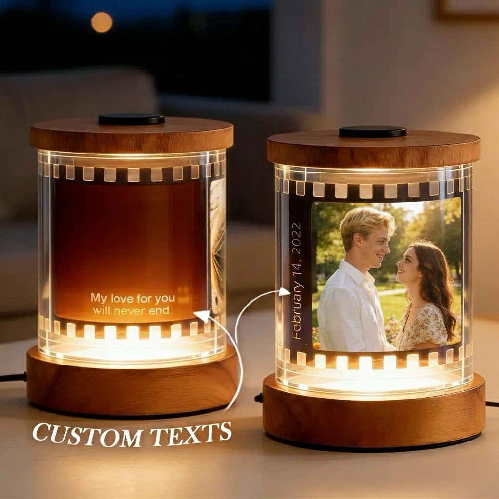Personalized Photo & Text Film Reel Night Light – Custom Valentine’s Day Gift
