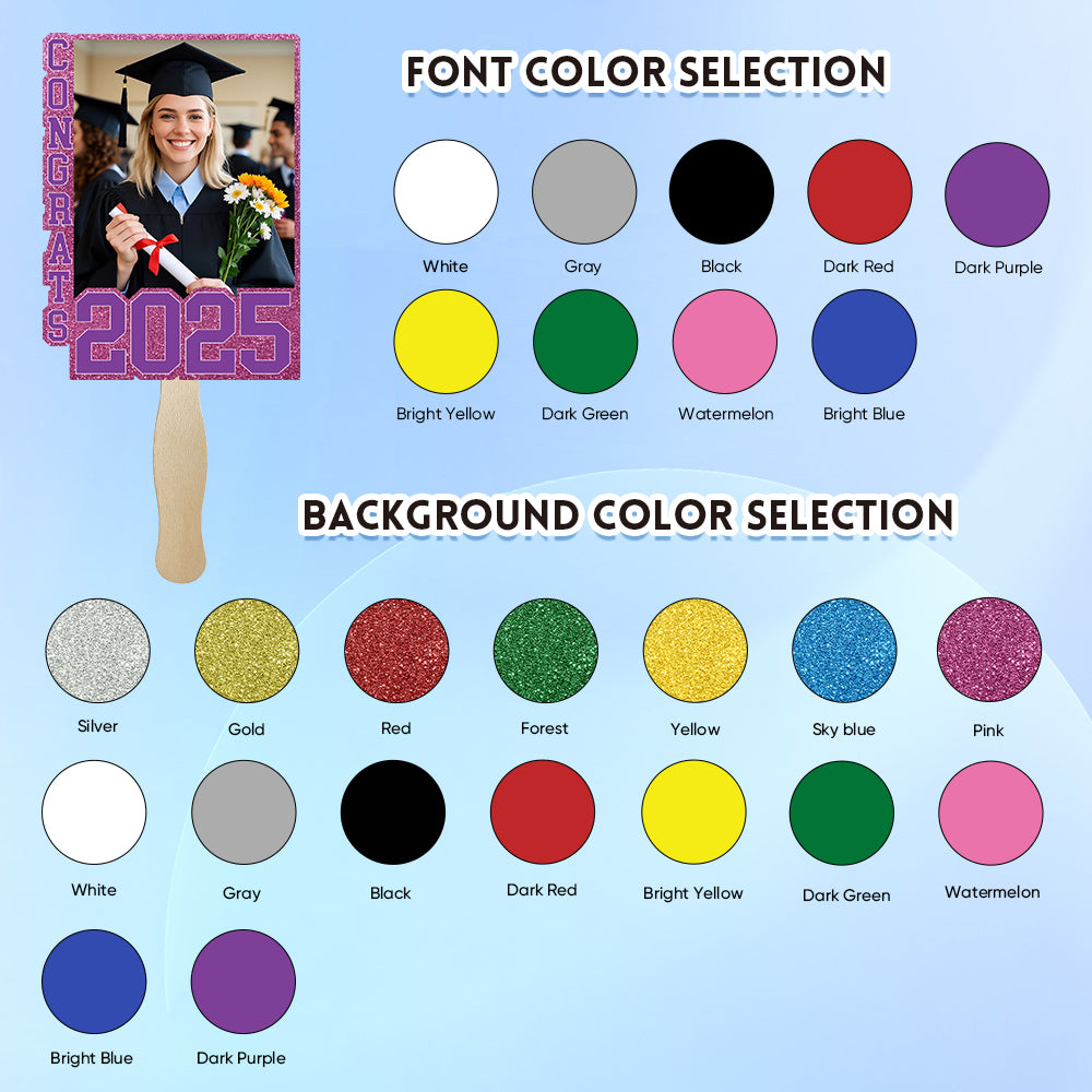 Personalized Graduation Handheld Photo Fan Graduation Party Gift for Class of 2026 Graduates