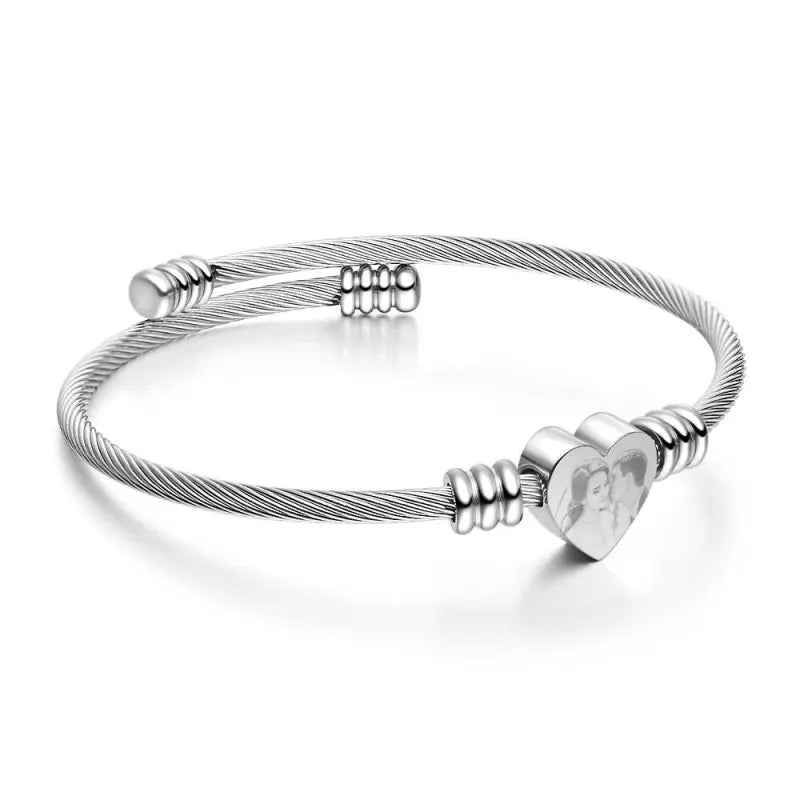Personalized Engraved Picture Bracelets for Women Custom Inspirational Memorial Jewelry Birthday Gift for Her
