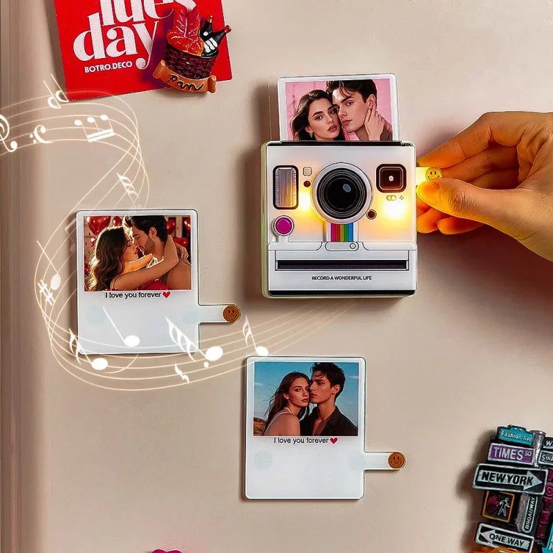 Custom Instant-Style Photo Music Fridge Magnet Custom Photo Light-Up 1–6 Songs Valentine’s Day Gifts