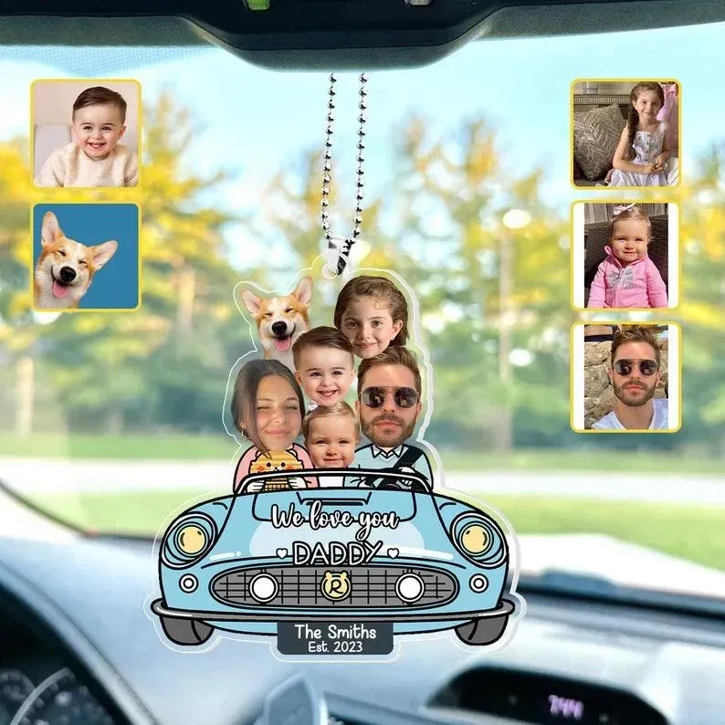 Custom Photo Drive Safe Daddy Ornament for Car Personalized Birthday Gift Idea for Daddy Customized Funny Gift