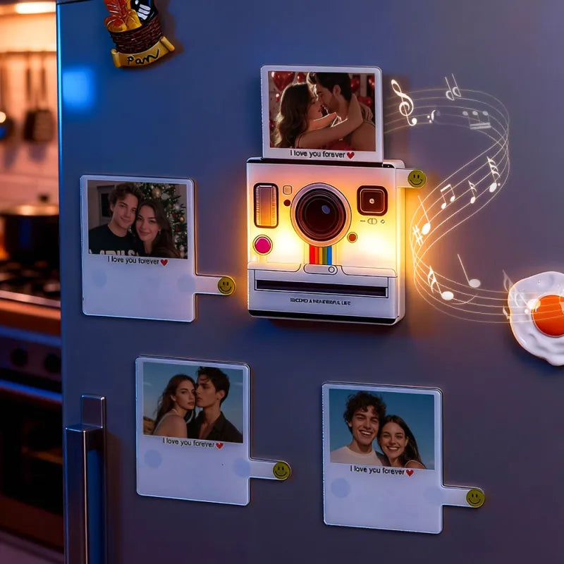 Custom Instant-Style Photo Music Fridge Magnet Custom Photo Light-Up 1–6 Songs Valentine’s Day Gifts