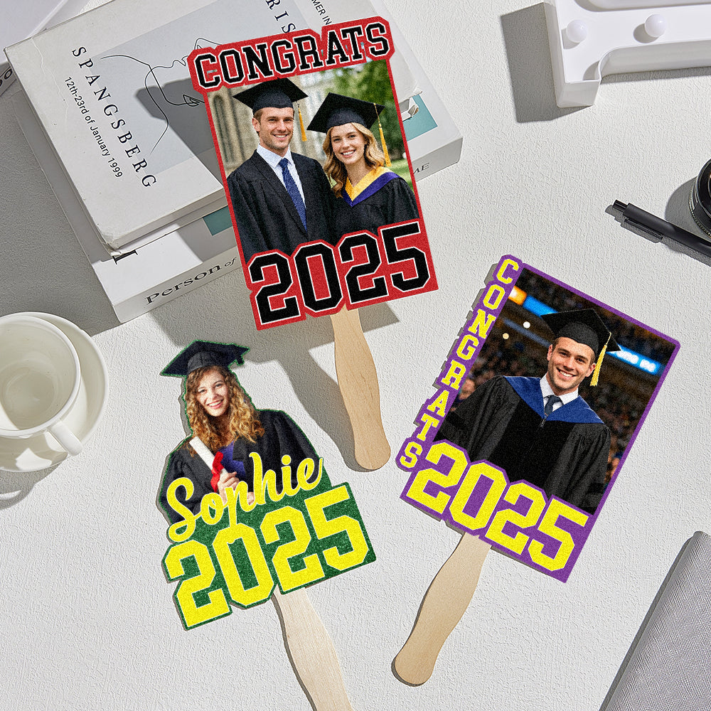 Personalized Graduation Handheld Photo Fan Graduation Party Gift for Class of 2026 Graduates