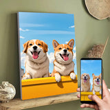Personalized Cartoon Style 3D Photo Wooden Frame Custom Cartoon Animation Portrait Customized Picture Frame Sign for wall Couple Anniversary Art Decor Square