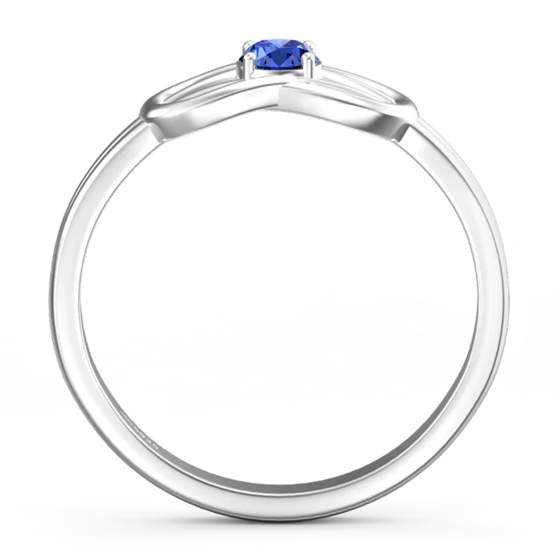 Personalised Birthstone Love Knot Silver Ring Wedding Gift Anniversary Gift Birthday Gift Valentines Gift