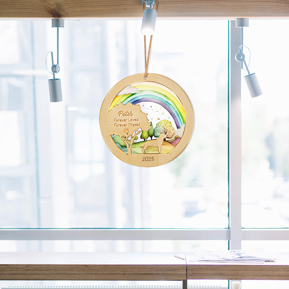 Personalized Rainbow Bridge Pet Ornament Memorial Pet Loss Gift for Pet Lovers