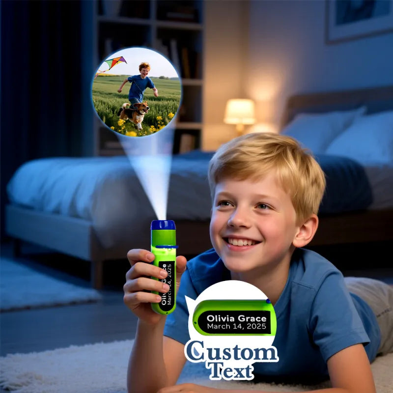Custom Photo Flashlight Personalized Text and Photo Viewer with Your Own Photos Family Anniversary Gift